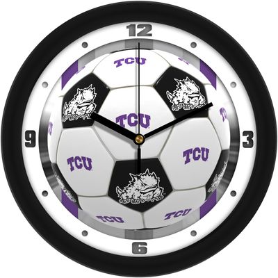 SunTime TCU Horned Frogs Soccer Ball Art Wall Clock