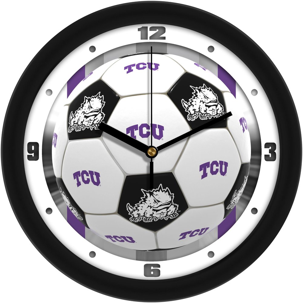 SunTime TCU Horned Frogs Soccer Ball Art Wall Clock