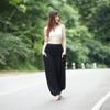 Lannaclothesdesign Women's Smocked Waist Boho Flowy Yoga Harem Pants Hippie Clothes (M, Black) view 2