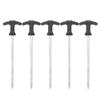 Dilwe Outdoor Tent Stakes, 5 Pcs T-Shaped Nail Pegs Camping Screw Nail for Frozen Soil Ice view 1