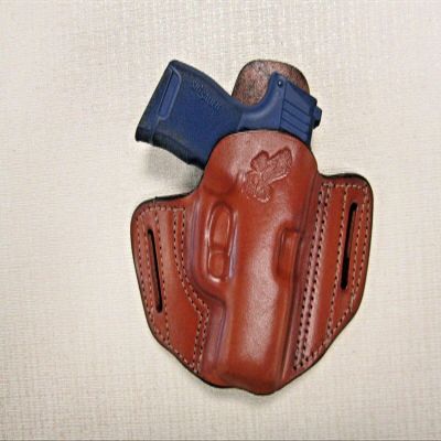 Braids Holsters Brown Pancake Owb Belt Holster, Choose Gun, & Hand Orientation (Handing:Right; for Gun Model:Kahr P380;)