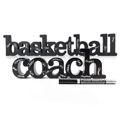 ChalkTalkSPORTS - Basketball Coach Wood Words Ready to Autograph | Basketball Sign & Decor