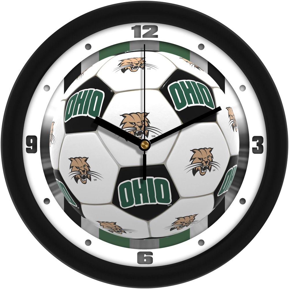 SunTime Ohio University Bobcats Soccer Wall Clock