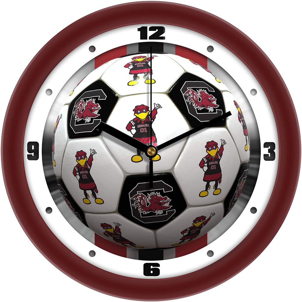 SunTime South Carolina Gamecocks Soccer Wall Clock