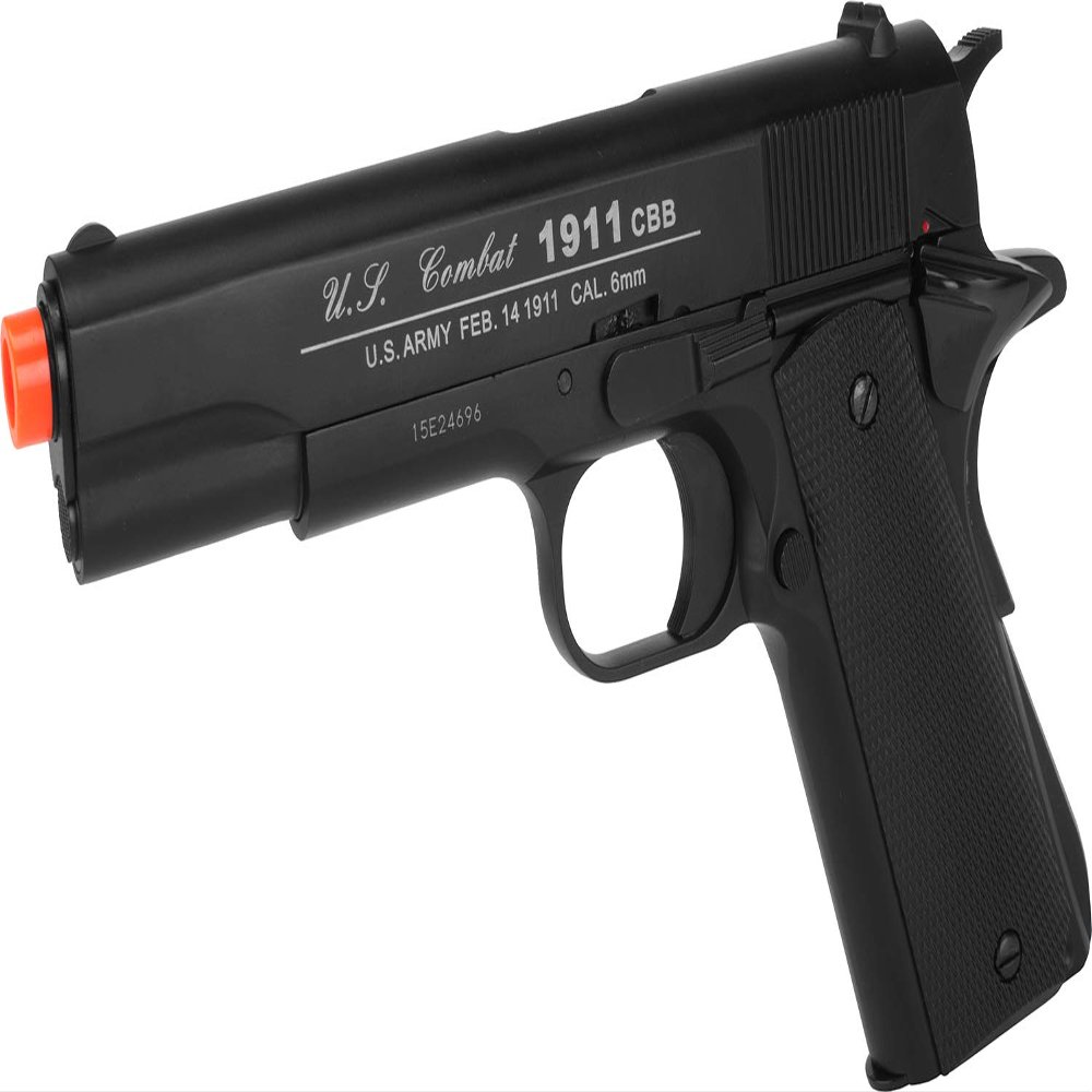 Evike Airsoft - Win Gun Airsoft 1911A1 CO2 Blowback Airsoft Pistol - Black