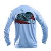Sea Fear Men's 50+ UPF Long Sleeve Rash Guard Scuba Diving, Snorkeling, Stingray Blue (3XL) view 1