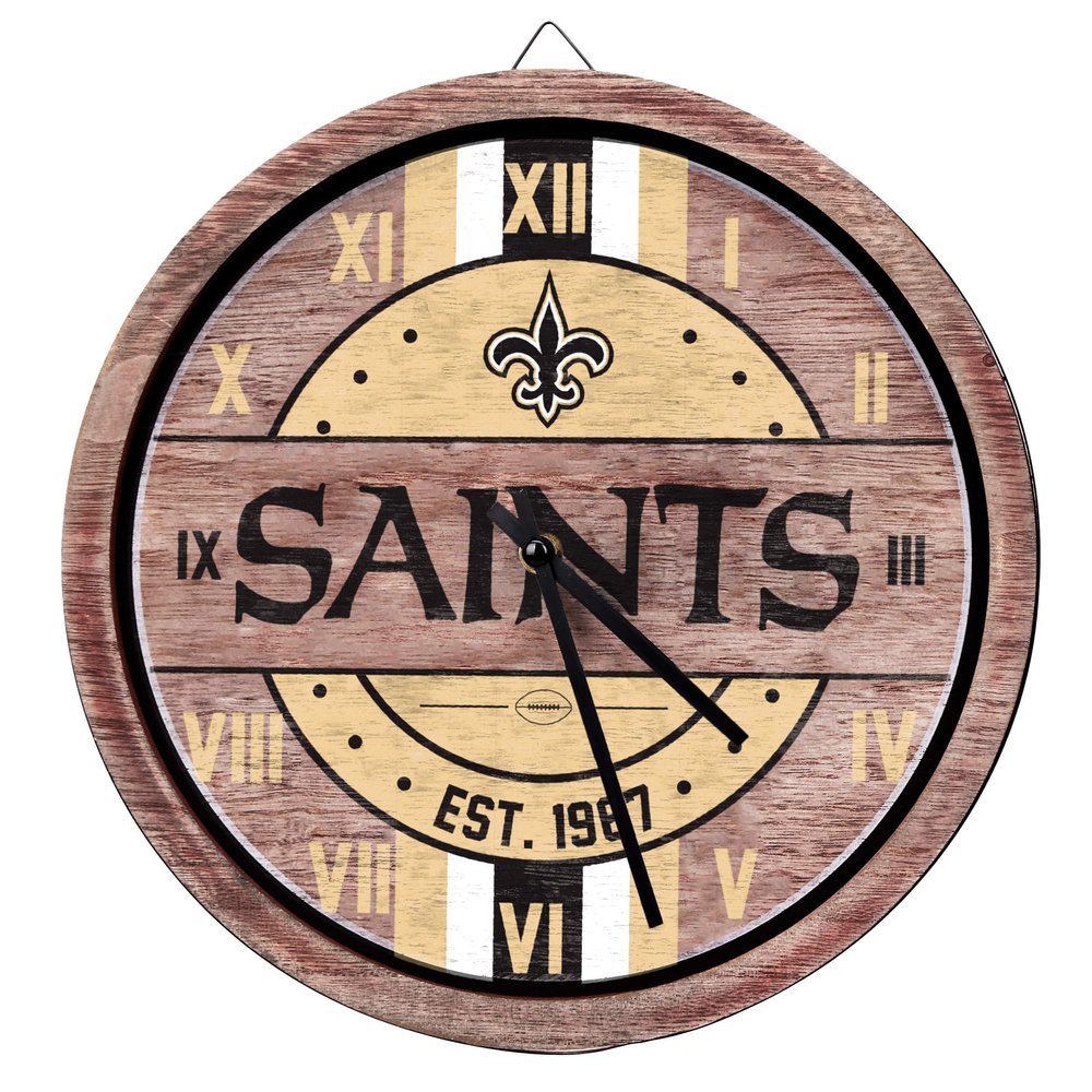 FOCO New Orleans Saints NFL Barrel Wall Clock