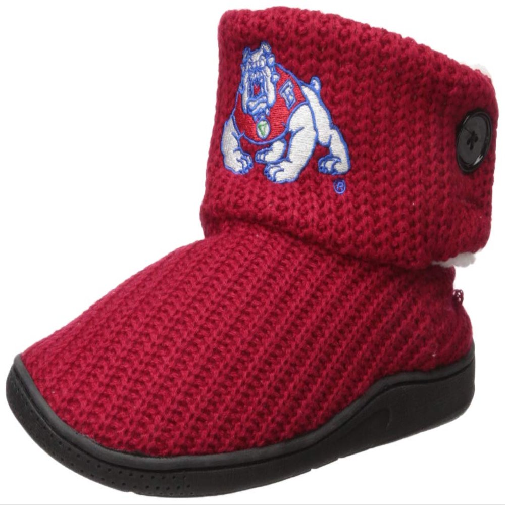 FOCO NCAA Fresno State Bulldogs Womens Knit 2 Button BootKnit 2 Button Boot, Team Color, Medium / 7-8