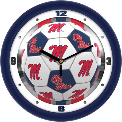 SunTime Mississippi Rebels - Ole Miss Soccer Wall Clock