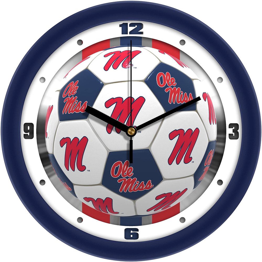 SunTime Mississippi Rebels - Ole Miss Soccer Wall Clock