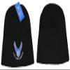 Trade Winds 8" Air Force Wings Black Knitted Embroidered Beanie Skull Cap Hat view 1