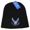 Trade Winds 8" Air Force Wings Black Knitted Embroidered Beanie Skull Cap Hat view 2