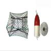 KUFA S33+FWM100 Galvanized Foldable Crab Trap 5/16" X 100' Non-Lead Sinking Line and 5"X11" Red Float view 1