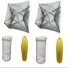 KUFA Sports Galvanized Steel Foldable Prawn Trap with 5/16 inch x 400 Non-leaded Rope and Yellow 14 inch Floats S32+FYM403 view 1