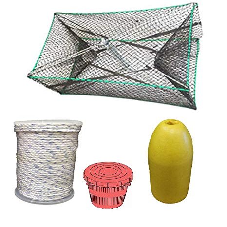 KUFA Sports Galvanized Steel Foldable Prawn Trap with Prawn Trap Accessory Combo (S32+PAM1)