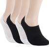 Pro Mountain No Show Socks Women Wide Toe Box For Health Y Heel Forefoot Size S Black + White 4 Pack Cotton Cushion Footies Sneakers US Shoe 6-8 view 1