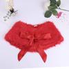 YOOJIA Girls Wrap Shawl Faux Fur Bolero Shrug Shoulder Cape Princess Bridesmaid Wedding Stole Shrug Cardigan Sweaters Red One Size view 3