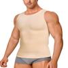 Gotoly Men Compression Shirt Shapewear Slimming Body Shaper Vest Undershirt Tummy Control Tank Top (Beige, 3X-Large)