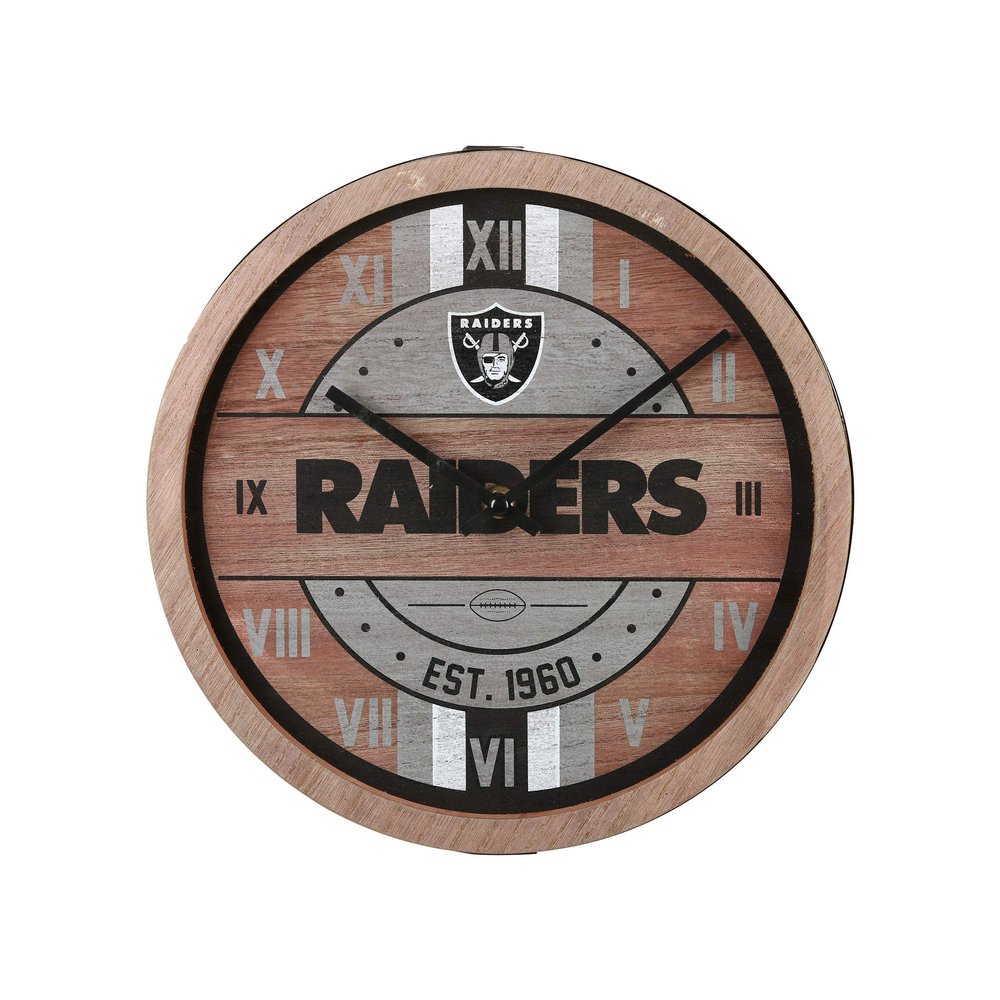 FOCO Oakland Raiders NFL Barrel Wall Clock