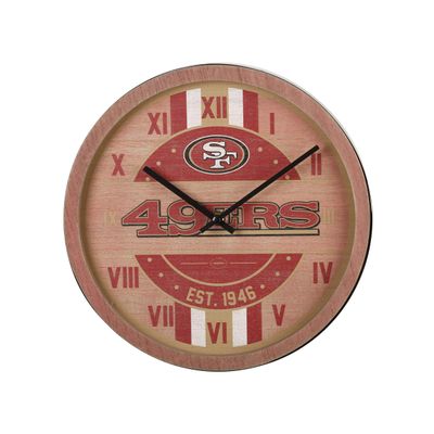 FOCO San Francisco 49Ers NFL Barrel Wall Clock, Team Color