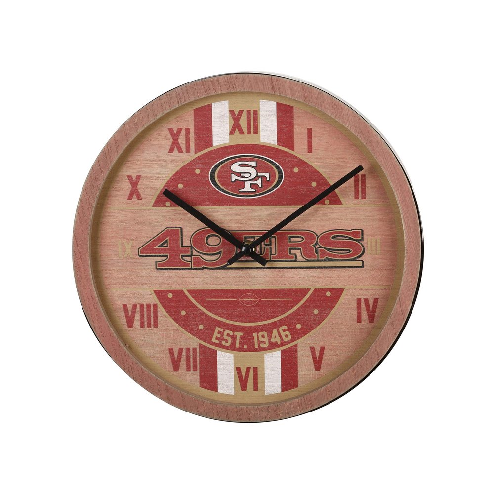 FOCO San Francisco 49Ers NFL Barrel Wall Clock, Team Color