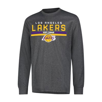 Ultra Game NBA Men's Active Long Sleeve Pullover T-Shirt Heather Charcoal