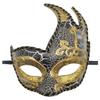 Coolwife Men's Masquerade Mask Vintage Venetian Checkered Musical Party Mardi Gras Mask (X Black) view 1