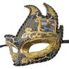 Coolwife Men's Masquerade Mask Vintage Venetian Checkered Musical Party Mardi Gras Mask (X Black) view 2