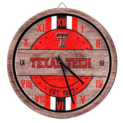 FOCO Texas Tech Red Raiders NCAA Barrel Wall Clock
