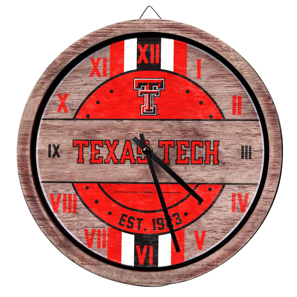 FOCO Texas Tech Red Raiders NCAA Barrel Wall Clock