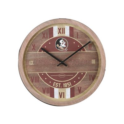 FOCO Florida State Seminoles NCAA Barrel Wall Clock