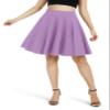 Urban CoCo Women's Basic Midi Skirt Versatile Stretchy Flared Casual High Waisted Skirt(S, Lilac-Long) view 2