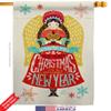 Breeze Decor Christmas Girl House Flag Set Winter Santa Marry Xmas Present Reindeer Season Wintertime Snow Small Decorative Gift Yard Banner Double-Sided Made in USA 28 X 40 view 2