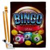 Bingo Win House Flag Set Interests Game Bunco Night Dice Poker Hobbies Leisure Activity Small Decorative Gift Yard Banner Double-Sided Made In USA 28 X 40 view 1