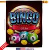 Bingo Win House Flag Set Interests Game Bunco Night Dice Poker Hobbies Leisure Activity Small Decorative Gift Yard Banner Double-Sided Made In USA 28 X 40 view 2
