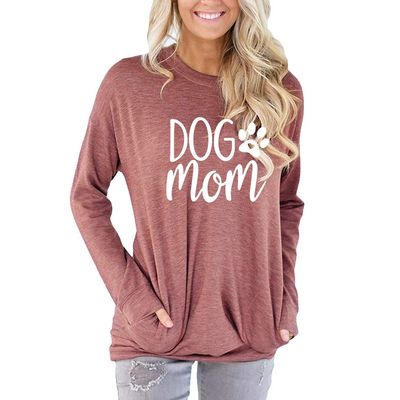 Women's Custom Dog Mom Funny Long Sleeve T-Shirt