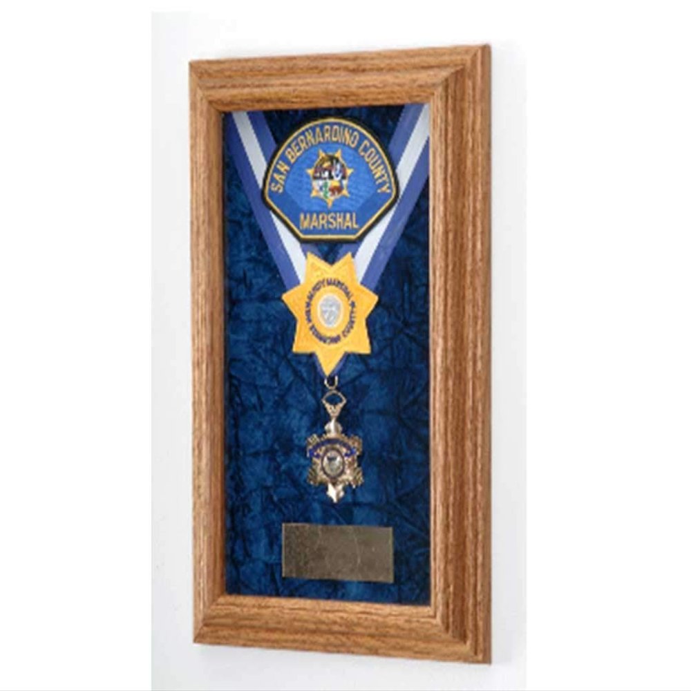 flag connections Single Medal Display Case, Wood Awards Display Case