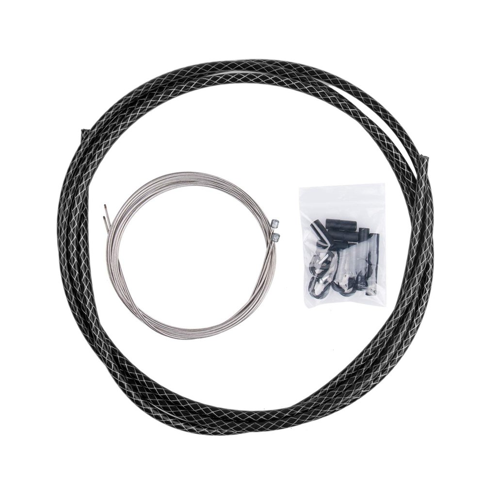 EASTERN POWER Shift/Shifter Cable & Housing Set, Derailleur Cables Braided PTFE Cable Housing Set for Mountain Bike and Road Bicycle, UniversalBlack