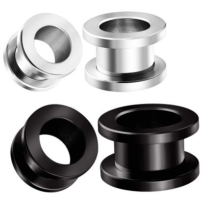 2 Pairs Steel Black Anodized Gauges 11 mm 1/2 inch (12mm) Screw flesh Tunnels Piercing Stretcher Ear Ring Lobe Plugs BG4106
