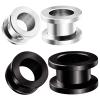 2 Pairs Steel Black Anodized Gauges 11 mm 1/2 inch (12mm) Screw flesh Tunnels Piercing Stretcher Ear Ring Lobe Plugs BG4106 view 1