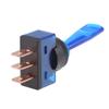 uxcell 5Pcs SPST Latching Rocker Toggle Switch Blue LED Light 20A 12V 3P ON-Off Flat Rod Blue view 3