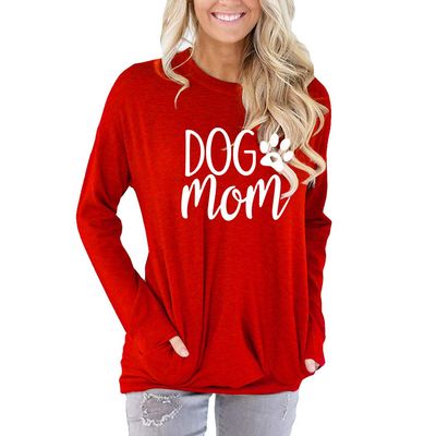Funny T Shirts Womens Dog Mom Shirt Summer Long Sleeve Tshirt Tops