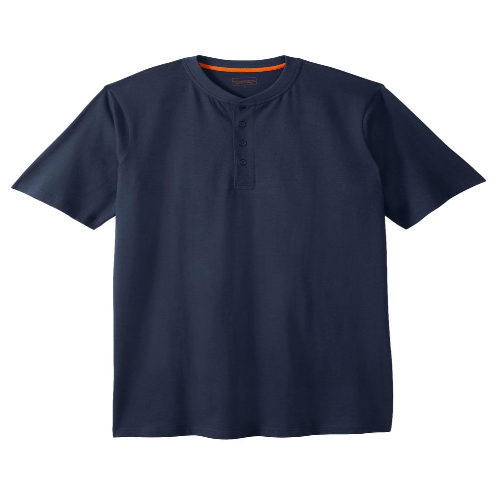 Boulder Creek by Kingsize Men's Big & Tall Heavyweight Longer-Length Short-Sleeve Henley Shirt - L, Steel