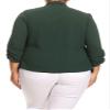 Solid Casual Plus Size Loose Fit Draped Cardigan Blazer Jacket/Made in USA Hunter Green 2XL view 4