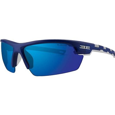 Epoch LINK Sport Golf Motorcycle Riding Sunglasses Blue/White with Blue Mirror Lens