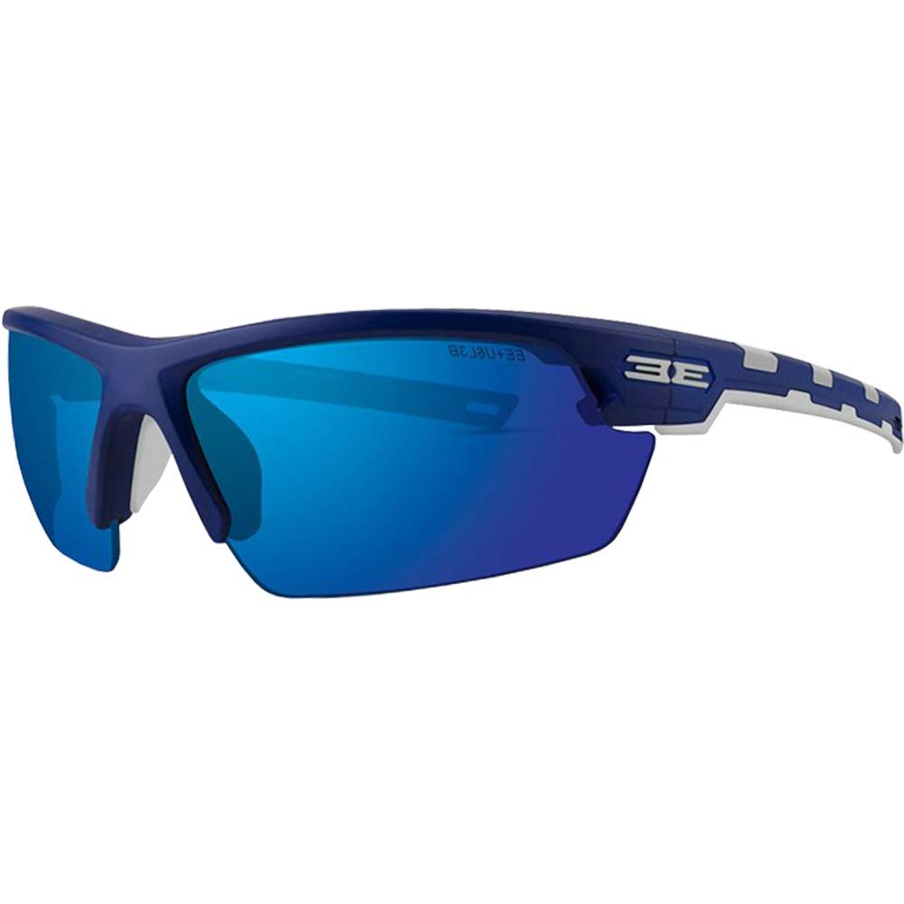 Epoch LINK Sport Golf Motorcycle Riding Sunglasses Blue/White with Blue Mirror Lens