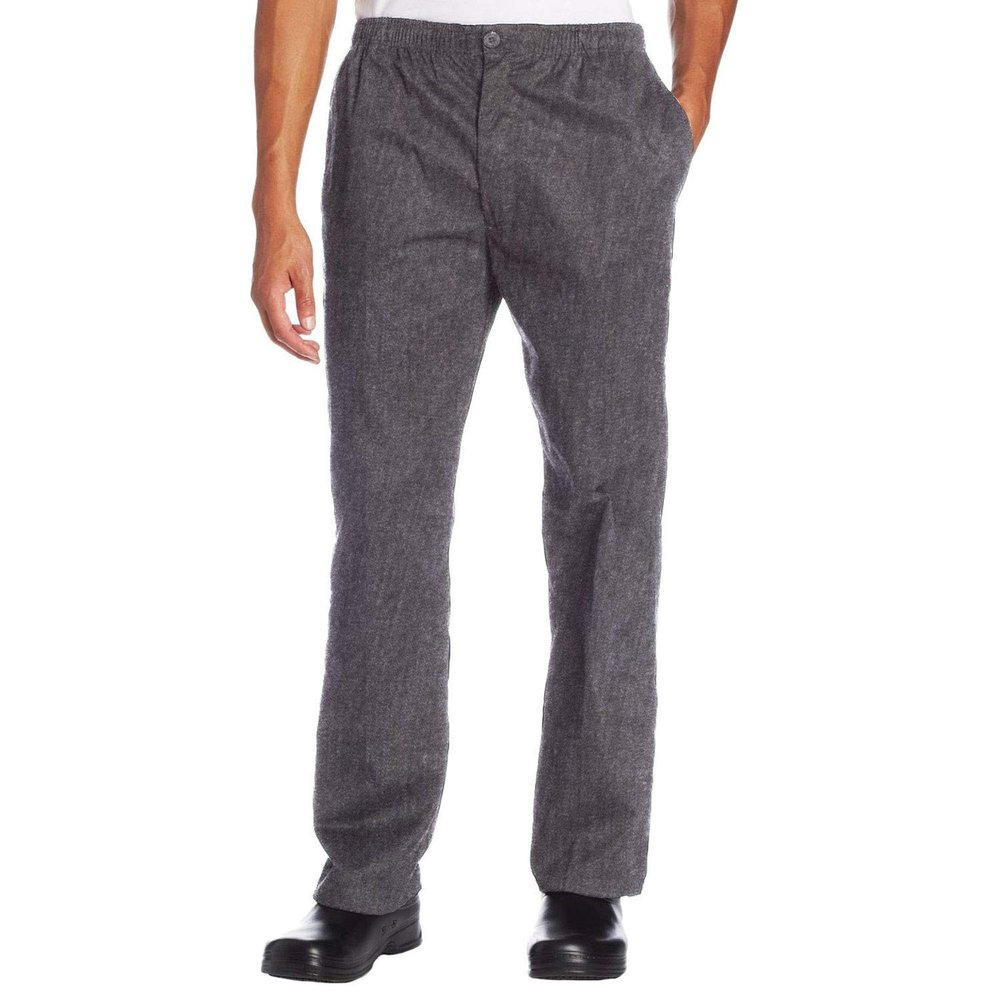 Chef Code Men's Basic Baggy Chef Pant with Zipper, Charcoal Heather, Medium