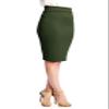 Lock and Love LL WB700 Womens Scuba Midi Skirt XXXL Olive view 4
