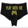 Knaughty Knickers Play with Me Video Game Sexy Flirt Gamer Girl Black Boyshort view 1
