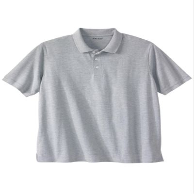 KingSize Men's Big & Tall Shrink-Less Classic Cotton Polo Shirt - 3XL, Heather Grey